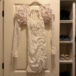 For Love & Lemons Victoria Mini Dress White Lace